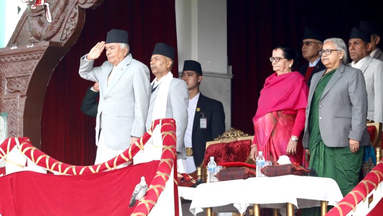 राष्ट्रिय प्रजातन्त्र दिवस समारोहमा राष्ट्रपति पौडेल सहभागी