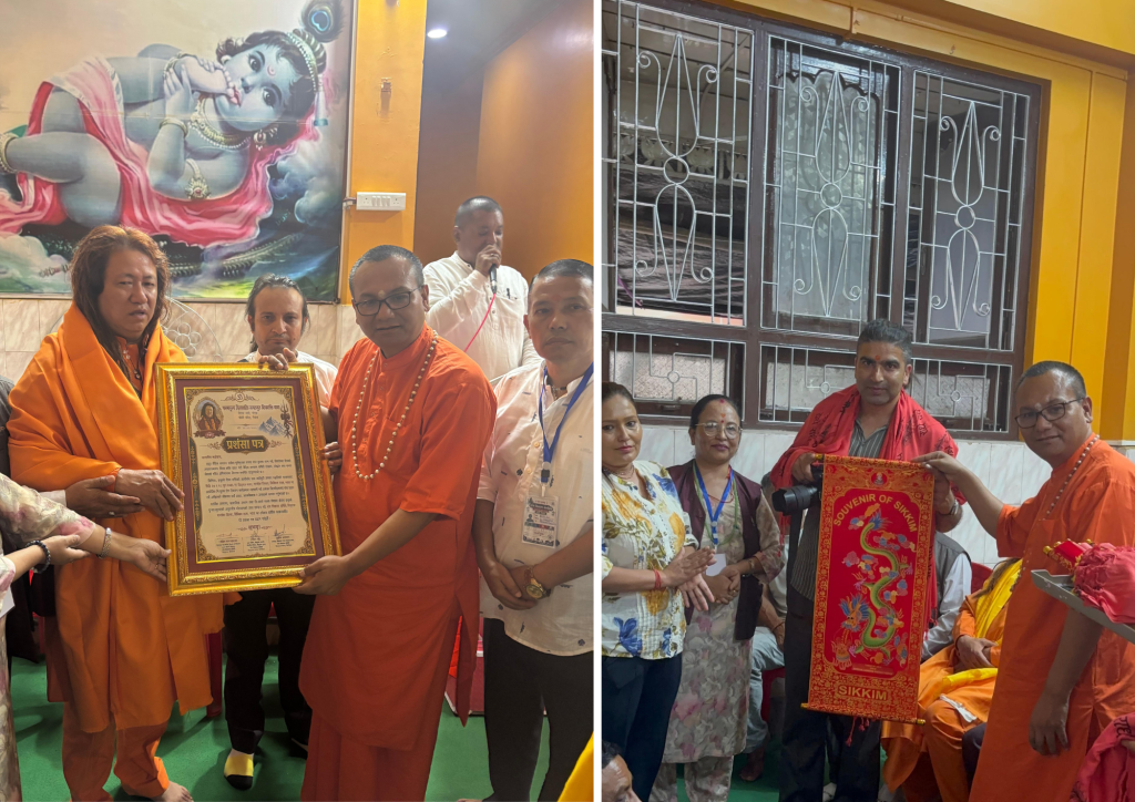 सिक्किममा जगद्गुरु शिवशक्ति बाबा र पत्रकार कुमार भट्टराई भव्य सम्मानित