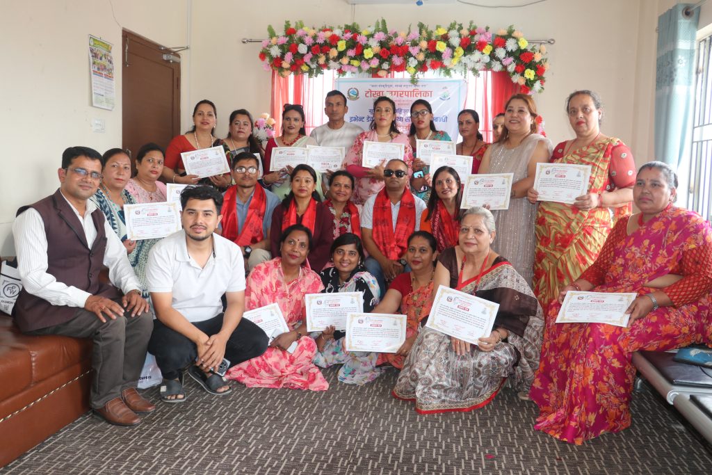 टोखा–११ मा युवा तथा महिला लक्षित १० दिने इभेन्ट डेकोरेशन तालिम सम्पन्न