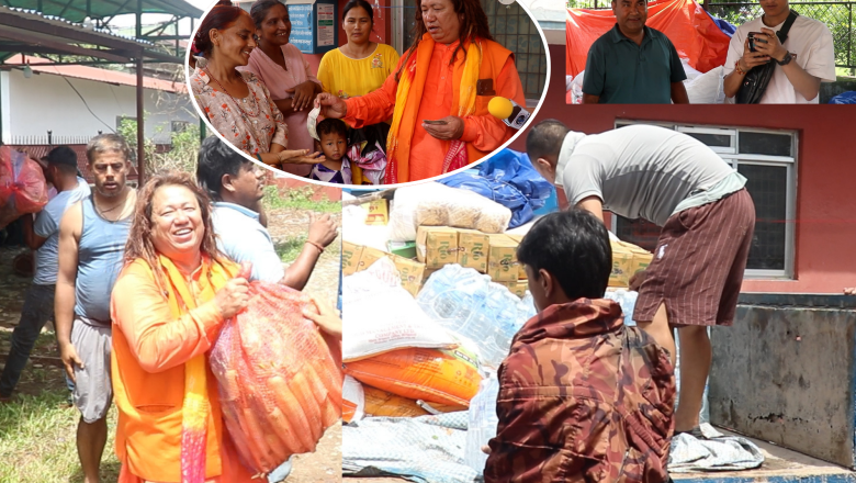 बाढी पिडितलाई शिव शक्ति बाबा ले गरे १ लाख ८० हजार को राहत सामग्री सहयोग