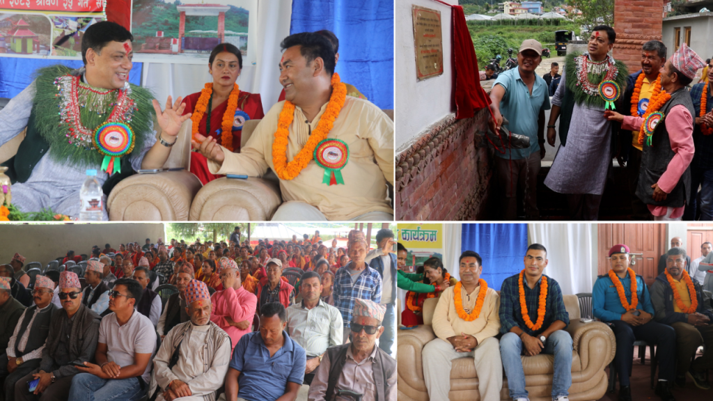 उन्मत्तेश्वर महादेव मन्दिर परिसरमा नव निर्मित मन्दिर, धारा तथा ट्रस मुख्यमन्त्रि ज्यु द्वारा समुद्घाटन