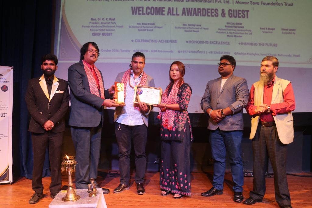 वरिष्ठ पत्रकार कुमार भट्टराईलाई ‘इन्टरनेसनल आइकन अवार्ड २०२६’ बाट सम्मानित